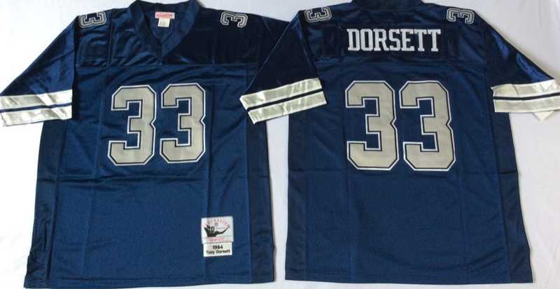 Cowboys 33 Tony Dorsett Navy M&N Throwback Jersey->nfl m&n throwback->NFL Jersey